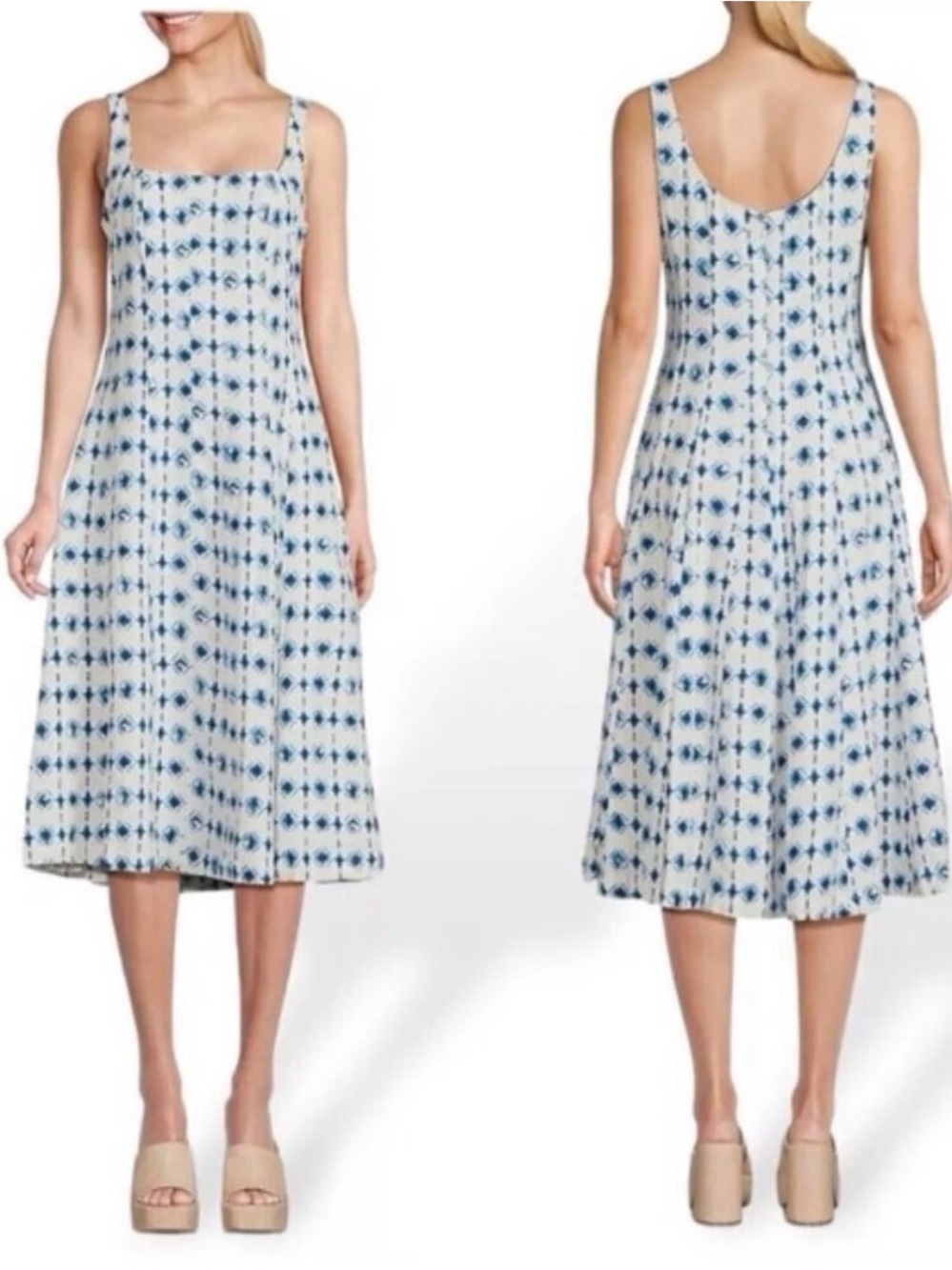 Christian Lacroix Geometric Linen Blend Dress - Small